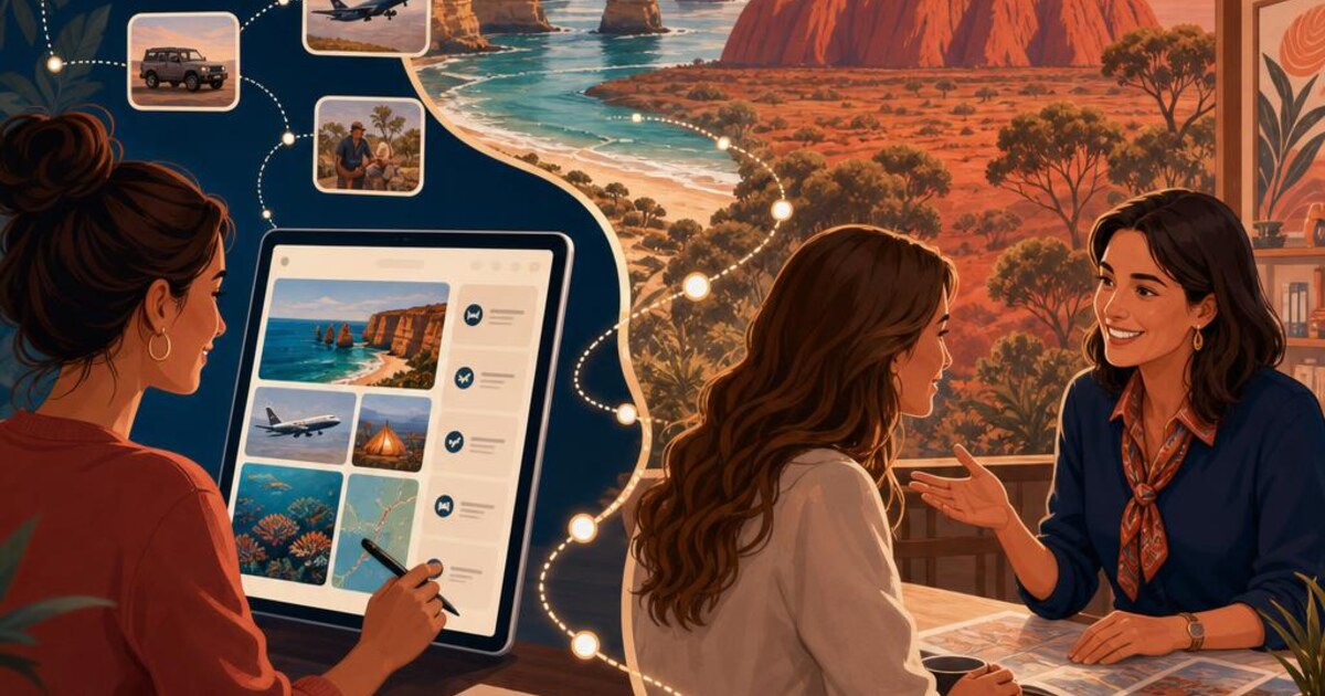 Digital travel planning tool and human travel agent working together on one journey